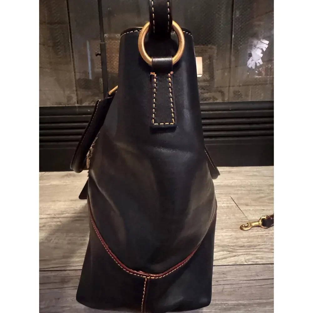 Navy Dooney Bourke Florentine Leather Chelsea Convertible Tote Bag